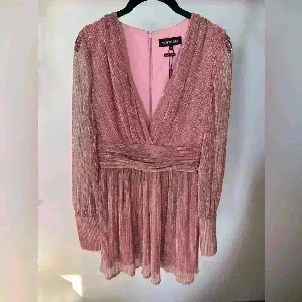 NWT Retrofête Pink Shimmer Mini Dress